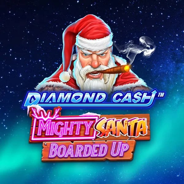 Official Slots logo: Diamond Cash Mighty Santa Boarded Up by Greentube at IgoBet Casino